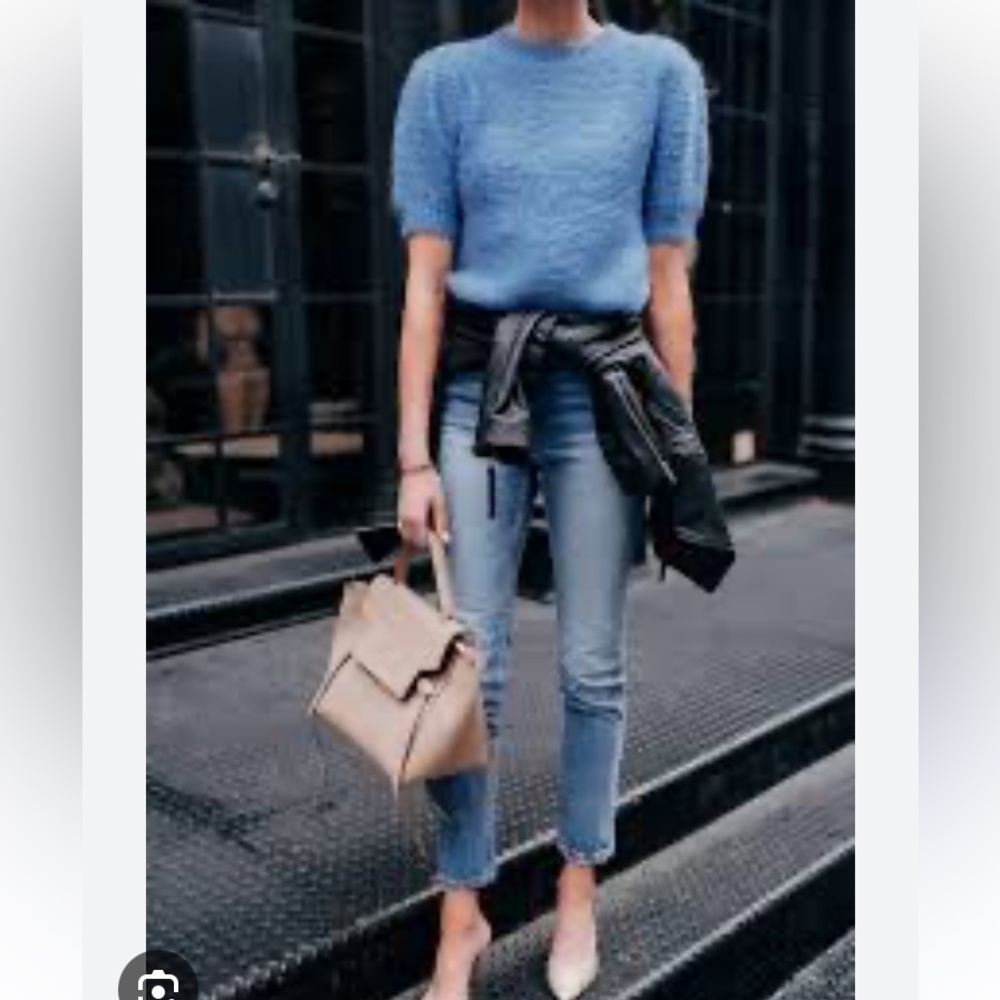 Anine Bing Knit Short Sleeve Sweater